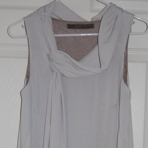 NWOT Zara Basic Dress with Side Pockets, Light Gray, Women Size S - Picture 2 of 4